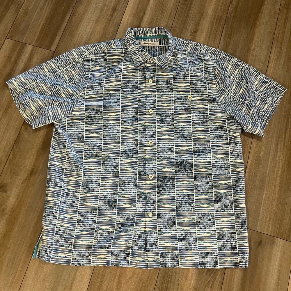 Tommy Bahama‎ Blue Casual Hawaiian Shirt Men XL Bin J-26